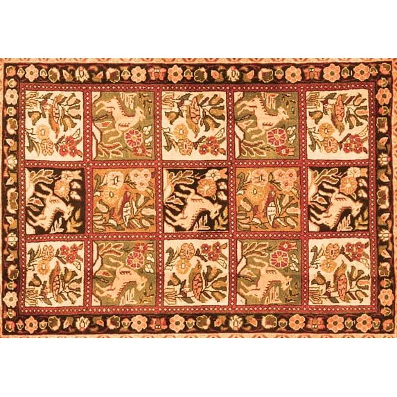 Ahgly Company Indoor Rectangle Persian Orange Traditional Area Rugs, 7' x 10'