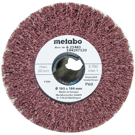 Metabo 623483000 4" x 4" Interleaved Flap Wheel, 60 Grit