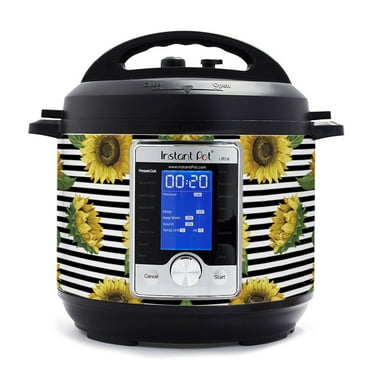 Wrap for Instant Pot Accessories 6 quart Ultra 10 in 1 Cover Sticker | Wraps fit InstaPot Ultra 10 in 1 6 Quart ONLY | Sunflower with Black Stripes