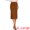 Caramel, variant on Women's Ribbed Knit Stretchy Slit Midi Skirt L Light Grey