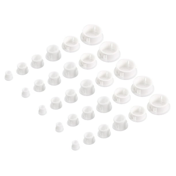 Plástico Agujero Tapones, 13/64 1/4 5/16 13/32 1/2 1 155uds 6 Tamaños Empotrado Tipo Panel Presión Ciegos Bloqueo Tapones para Muebles Paneles, Blanco