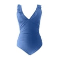 thumbnail image 4 of Women's Plus Size Swimsuits, Swimsuits for Women Bandeau Ruched Ruffle Bathing Suits One Piece Deep V Neck Slimming Swimwear Monokini S-2XL Quick Dry Bathing Suits Woman Clearance, 4 of 4