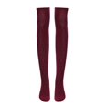 thumbnail image 4 of iOPQO Long Leg Warmers, Warm Socks for Women, Knee High Socks, Knit Socks, Long Thigh High Socks, Wine One Size, 4 of 9