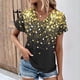 thumbnail image 1 of Fiudx Ofertas Flash Del Día Top Informal de Primavera y Verano de Manga Corta con Cuello En V para Mujer, 1 of 5