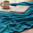 thumbnail image 4 of Manta de cama, forro polar, tamaño queen, suave y ligera, color verde azulado, 4 of 7