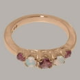 thumbnail image 5 of LBG British Made 14k Rose Gold ring with Natural Pink Tourmaline & Opal Womens band Ring - 33 size options - Size 11, 5 of 6