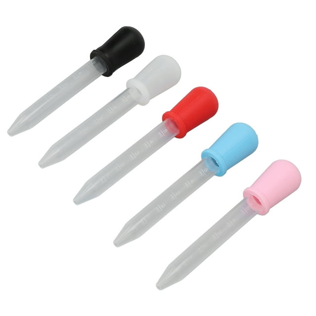 Calibrated Dropper, 5ml Different Color Transparent 5PCS Transfer Pipette For DIY For Laboratory ANGGREK GF1412