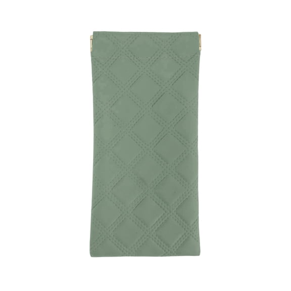 Unique Bargains Faux Leather Squeeze Portable Eyeglasses Case 6.89"x3.35"(L*W) Green