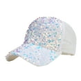 thumbnail image 2 of IDALL Trucker Hat,Baseball Cap Women Men Sequins Breathable Beach Adjustable Baseball Cap Hip Hop Hat Sun Hat Golf Hat,Hats for Women White, 2 of 2