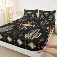 thumbnail image 3 of Homewish Teens Bohemian Aztec 4pcs Bed Sheets,Western Cactus King Sheets,Exotic Style Super Cozy Sheet Set,Ultra Soft Home Decor, 3 of 7