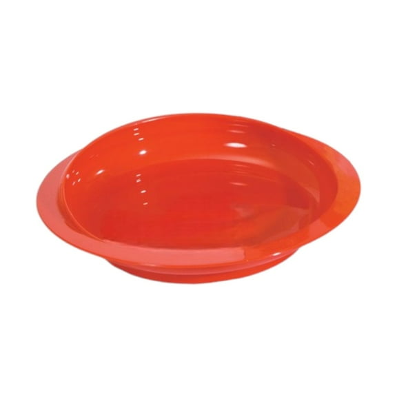 Essential Medical Supply Power of Red Adaptive Scoop Dish with Suction Bottom and Raised Side
