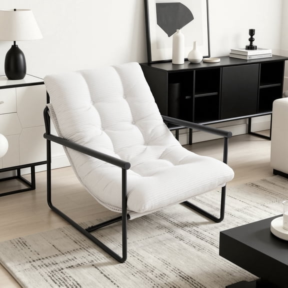Modern Accent Chair for Living Room,Arm Chair with Metal Frame,Upholstered Armchair with Soft Cushion for Bedroom Lounge Reading Room