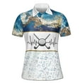 thumbnail image 2 of Custom Name Blue Veinstone Golf Pattern Women's Polo Shirt S--5XL, 2 of 7