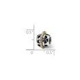 thumbnail image 2 of 925 Sterling Silver Oxidized and 14k Reflections SimStars Bali Bead Charm 10.91x7.27mm Wide Pendant Necklace for Women, 2 of 4