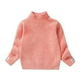 thumbnail image 2 of Lilgiuy Little Boy Girl Pullover Sweater Fall Winter Candy Color Long Sleeve Turtleneck Sweatshirt Plush Thickened Sweater for 3-14Y, 2 of 3