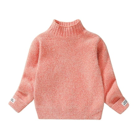 

Kids Sweaters for Boys Girls Spring Crewneck Long Sleeve Knitwear Unisex Solid Thermal Knitting Tops Sweater