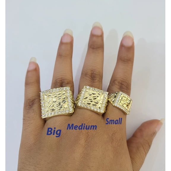 10k Nugget Ring Yellow Gold Women Men Real Genuine (Ring Size:6; Size Type:Small;)
