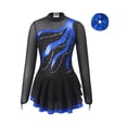 thumbnail image 3 of TSSOE Kids Girl's Ballet Dance Leotard Dress Gymnastics Bodysuit Shiny Rhinestone Lyrical Dance Outfit with Hair Band Royal Blue 16, 3 of 5
