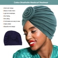 thumbnail image 3 of Jumpingount Pañuelo de algodón Transpirable Sombrero Mezcla Rosa Flor Hijabs Gorras Tela elástica Atractivo Sombrero Accesorios para el cabello Type2 NO2, 3 of 6