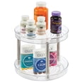 thumbnail image 6 of mDesign Spinning 2-Tier Lazy Susan Turntable Storage Tower for Bathroom - Clear, 6 of 9