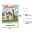 thumbnail image 2 of Kansas City Missouri - The City of Fountains - United Airlines - Vintage Travel Poster c.1970s - Master Art Print 10in x 14in, 2 of 4