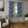 thumbnail image 2 of Ambesonne Navy Grommet Curtain, Tangled Ocean Marine Theme, 50" x 54", Navy Blue and White, 2 of 6