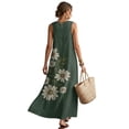 thumbnail image 2 of Xoenoiee Daisy Flower Print Women's Maxi Dresses with Pockets 2026 Summer Spring, Casual Boho Beach Long Sundress, Cotton Linen Sleeveless Tank Dress Vacation Outfits, Size 3XL, 2 of 7