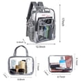 thumbnail image 3 of Inadays Waterproof Clear Backpack Set, Heavy Duty PVC Transparent Large Capacity Backpack with Reinforced Padded Straps Purse set for School, Work, Stadium, Travel, Security, College (Grey 3pcs), 3 of 6