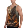 thumbnail image 2 of Salouo Jungle Meditating Lion for Men's Tank Tops,Sleeveless Muscle Shirts for Men Quick Dry Workout Tank Top Gym Muscle Tee Fitness Bodybuilding Sleeveless T Shirt-4X-Large, 2 of 7