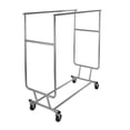 thumbnail image 1 of Collapsible Garment Rack w/ Double Round Tubing Hangrail - Chrome Finish,Pack Size - 1, 1 of 5