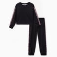 thumbnail image 6 of PatPat Girls Clothes 2 Piece Outfit Set Long Sleeve Top Pants Leopard Side Print Black 9-10Y, 6 of 11
