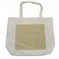 thumbnail image 1 of Chevron Shopping Bag, Repetitive Herringbone Zigzag Pattern on Sketchy Colorful Line Painted Background, Eco-Friendly Reusable Bag for Groceries Beach and More, 15.5" X 14.5", Cream, by Ambesonne, 1 of 2