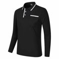 thumbnail image 6 of LIaqionyy Men's Golf Shirt Long Sleeve Casual Fashion Soft Classic Collared Business Fall Tee Shirts with Pockets, 6 of 8