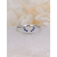 thumbnail image 2 of HeartsAndYou 1ct Natural Blue Sapphire Wedding Band Ring 14k SOLID White Gold Curved Crown, 2 of 9