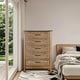 thumbnail image 1 of Yeshouse Cómoda de 5 Cajones para Dormitorio, Juego de Cajones Altos Rústicos de Madera, Cómoda de Granja con Organizador de Almacenamiento para Dormitorio, Sala de Estar, Pasillo y Entrada, 1 of 8