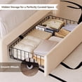 thumbnail image 7 of iPormis Twin Bed Frame with Storage Drawers and Side-Shelf Upholstered Headboard, Velvet Bed Frame with LED Lights, USB Port and Type-C Port,Beige, 7 of 7