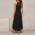 thumbnail image 5 of Vestido largo de verano HUOGUO sin mangas con estampado halter para mujer, 5 of 5