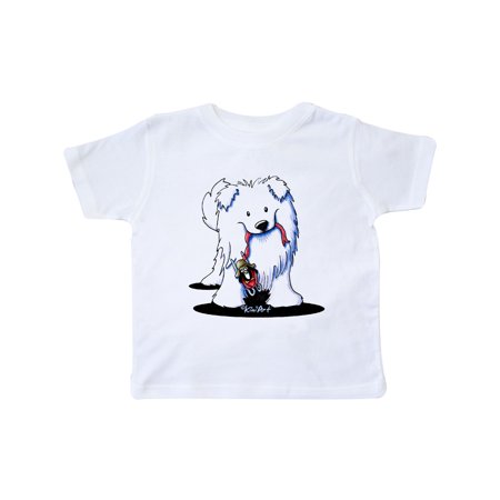 

Inktastic Samoyed Pup w/ Penguin Sled Gift Toddler Boy or Toddler Girl T-Shirt