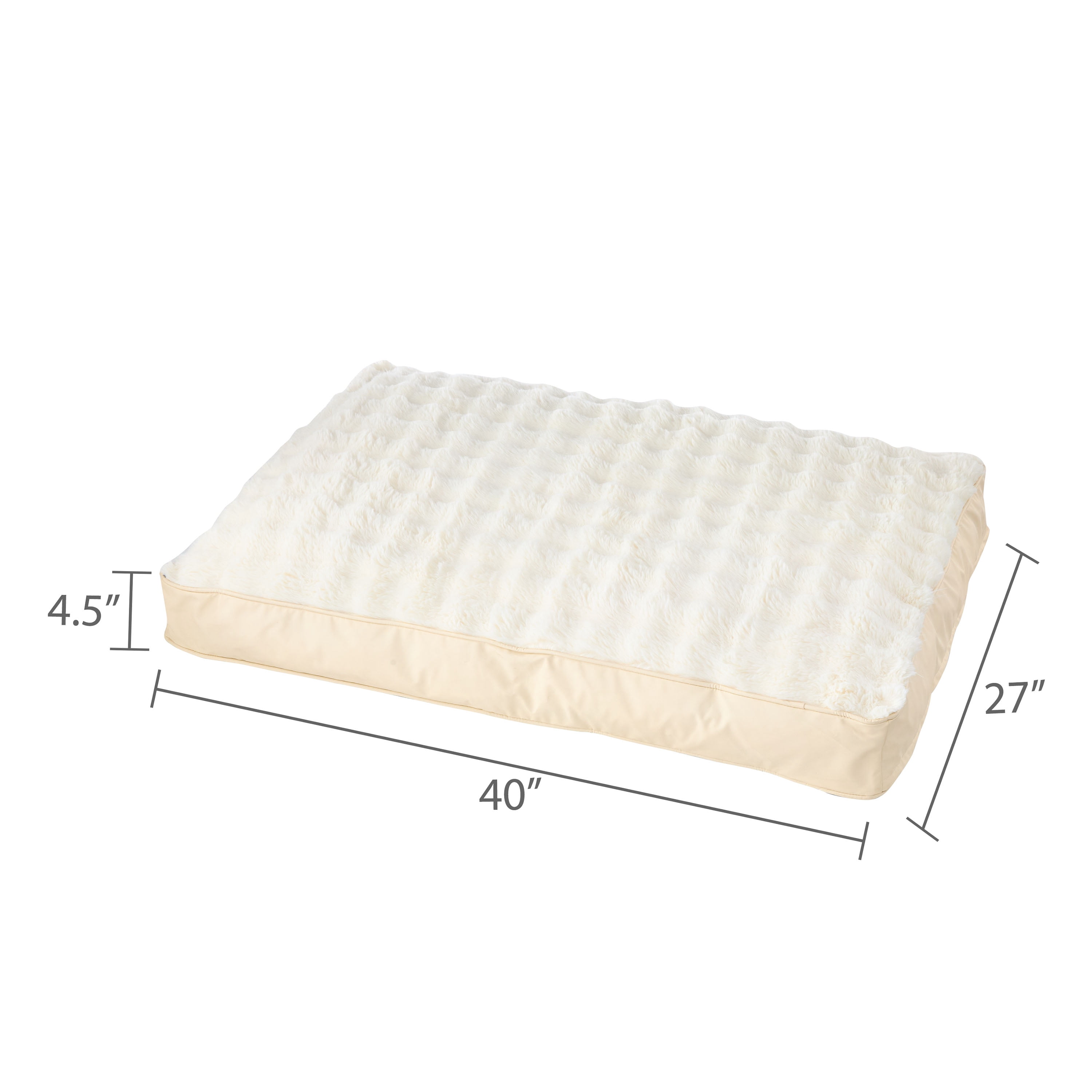 Vibrant Life Large Faux Leather Orthopedic Pet Bed, Tan, 40" x 27"