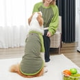 thumbnail image 6 of NovaStitch Fleece Dog T-Shirt Striped Short Sleeves Pet Sweatshirt Soft Dog Shirts Lightweight Stretchy Dogs Clothes for Medium Dogs Green L, 6 of 6
