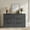 Black, variant on SICOTAS 53.5" Wide 6 Drawer Dresser for Bedroom Set of 2, Farmhouse Chest of Drawers with Black Handles, Fluted Wood Storage Cabinet for Living Room, Black Alder