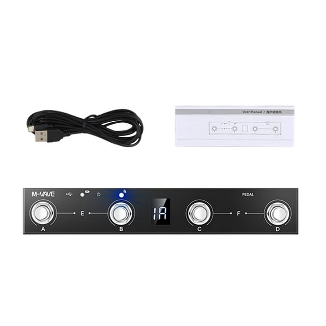 Pedal De Controlador De Pie MIDI Inalámbrico Portátil De 4 Botones Pedal Recargable CUTICAT Controlador de pie MIDI