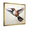 thumbnail image 2 of Designart "Crimson-Crested Hummingbird in Brown II" Animals Framed Wall Art Decor - Modern Brown Hummingbird Living Room Framed Canvas Art, 2 of 6