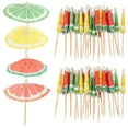 thumbnail image 1 of 50 piezas de verano para sombrillas de papel hawaiano para cócteles frutas frutas de cupcakes toppers picks, 1 of 4