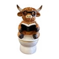 thumbnail image 2 of DAMAI Miniature Highland Cow Bathroom Decor, Cow Figurine with Toilet, Antique Cow Figurine for Farmhouse Kitchen Home Decor, Highland Cow Gifts for Women, 2 of 5
