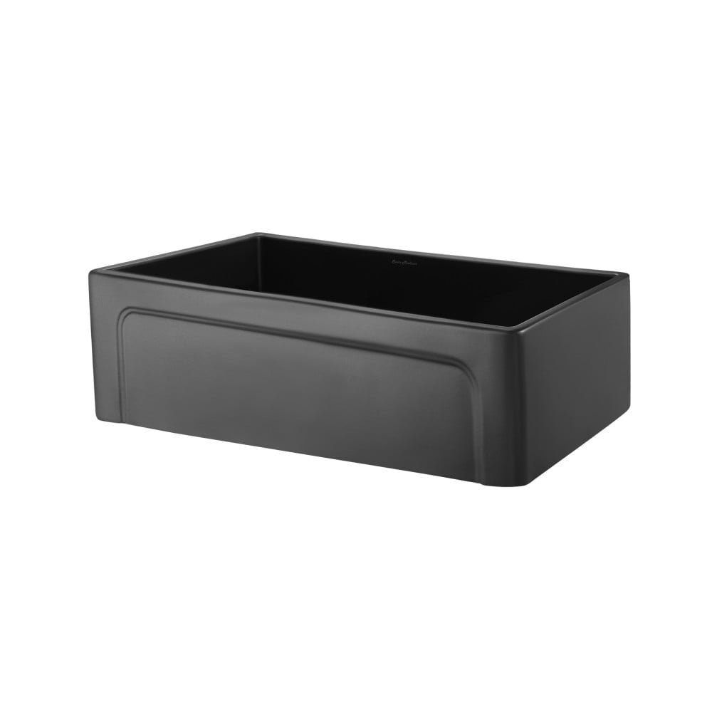 Swiss Madison Lyon 30 x 18 Fireclay, Single Basin, Farmhouse Kitchen Sink in Matte Black
