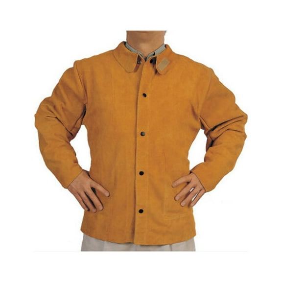 Split Cowhide Leather Welding Jacket, X-Large, Golden Brown