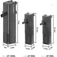 thumbnail image 2 of 300-1000 Lph Vertical Interno Acuario Filtro incorporado Bomba de filtración Barra de pulverización Plástico Negro Eu (ap-300l), 2 of 5