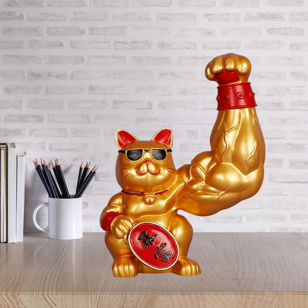 Showpiece Prosperidad Escultura Escultura Decoración de grande Caja de almacenamiento se hace rico Macarena brazo gigante gato de la suerte