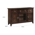 thumbnail image 5 of Rinie Sideboard Buffet Console- 3 Drawer 3 Cabinet- Cherry Brown Wood, 5 of 6